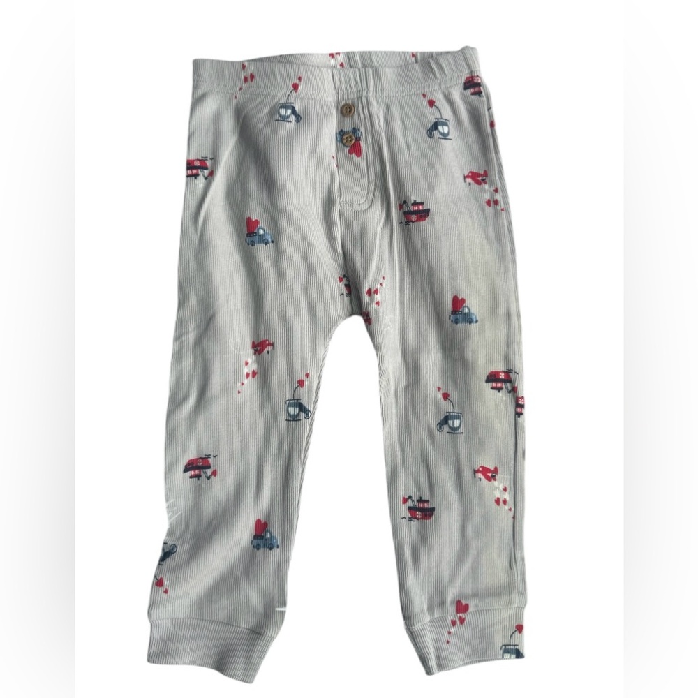 Carter's Gray and Red Heart Pajama Bottoms Soft Cotton Comfort